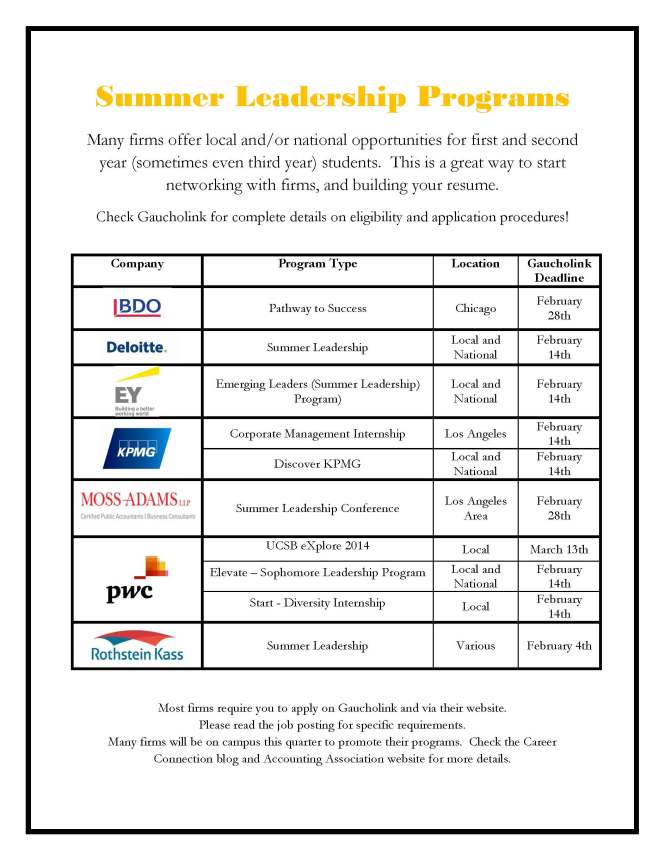 Summer Leadership Programs - dtaes flyer