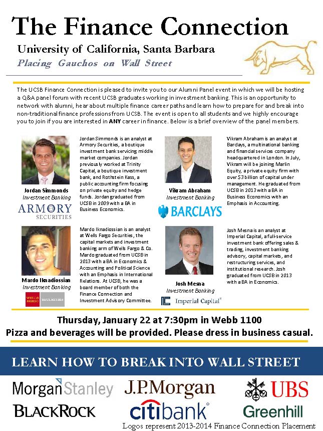 Finance Connection Panel Flyer